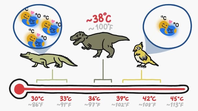 ティラノサウルスの体温38度