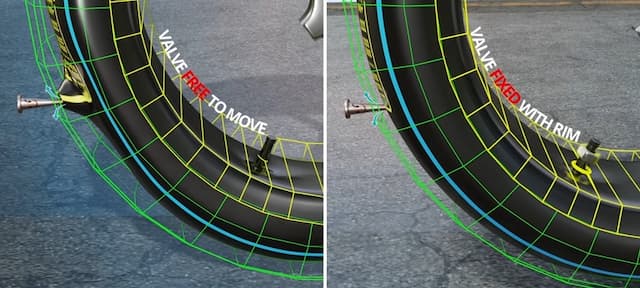 バルブにリムを固定するかしないか