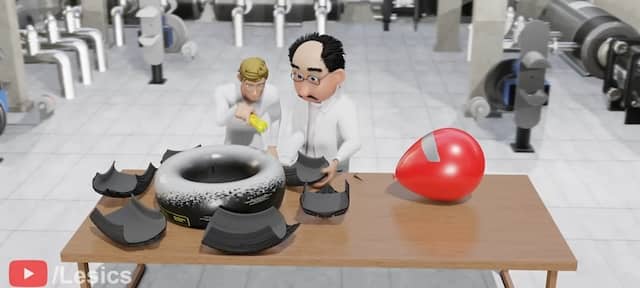 特殊なゴムを貼り付ける